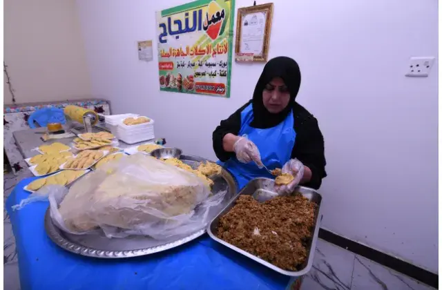 Woman making Iraqi Kibbeh