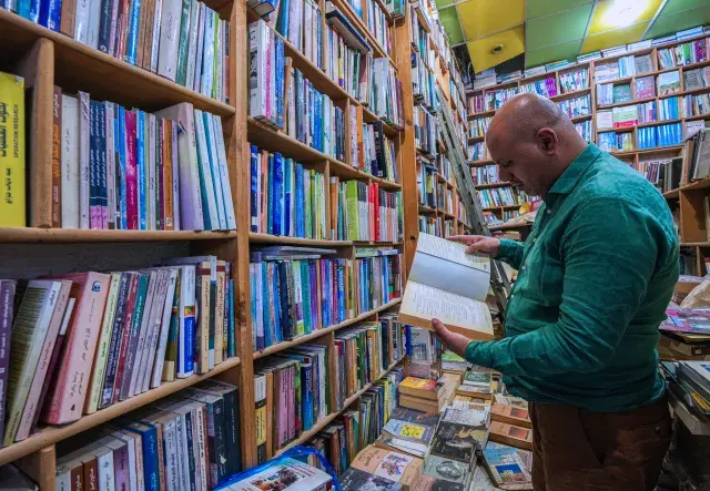 a man in a library