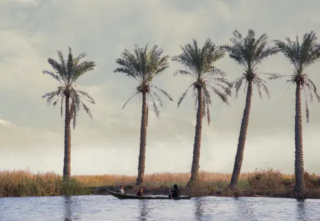 A woman on the ship in the Chibaish marshes